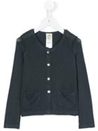 Caffe' D'orzo - Round Neck Cardigan - Kids - Cotton/spandex/elastane - 4 Yrs, Toddler Girl's, Grey