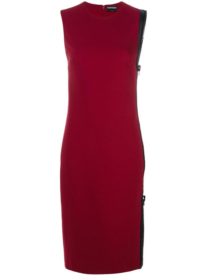 Tom Ford - Fitted Dress - Women - Silk/polyamide/spandex/elastane/viscose - 42, Red, Silk/polyamide/spandex/elastane/viscose
