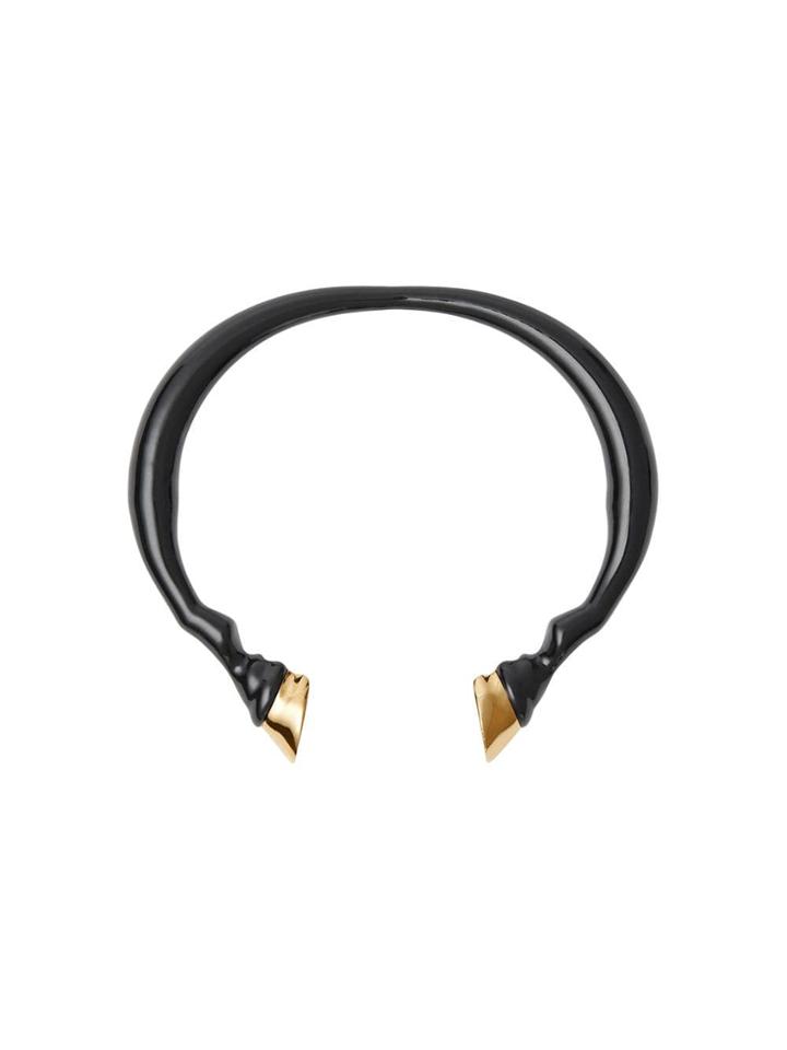 Burberry Resin And Gold-plated Hoof Cuff - Black