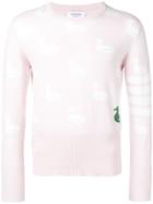 Thom Browne 4-bar Duck Intarsia Pullover - Pink