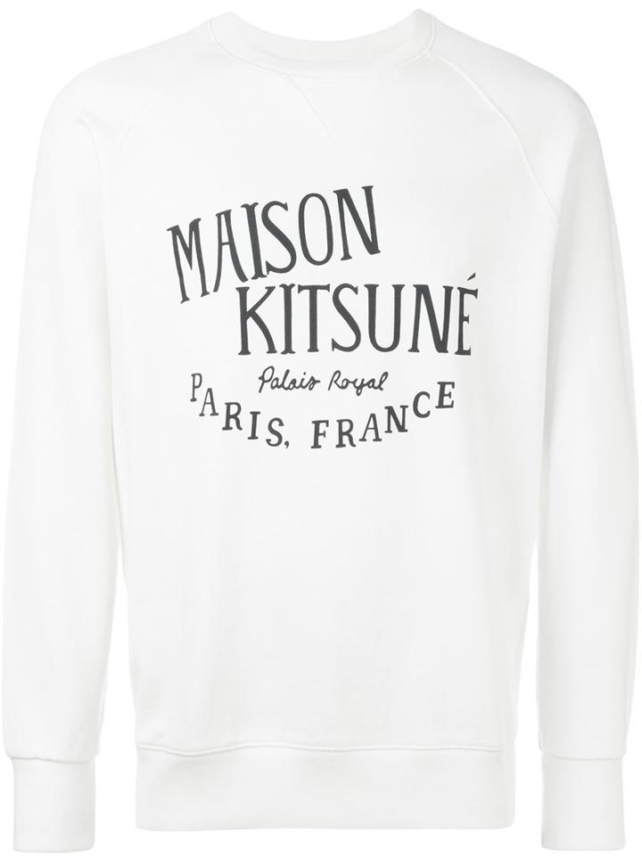 Maison Kitsuné 'palais Royal' Sweatshirt, Men's, Size: Small, White, Cotton