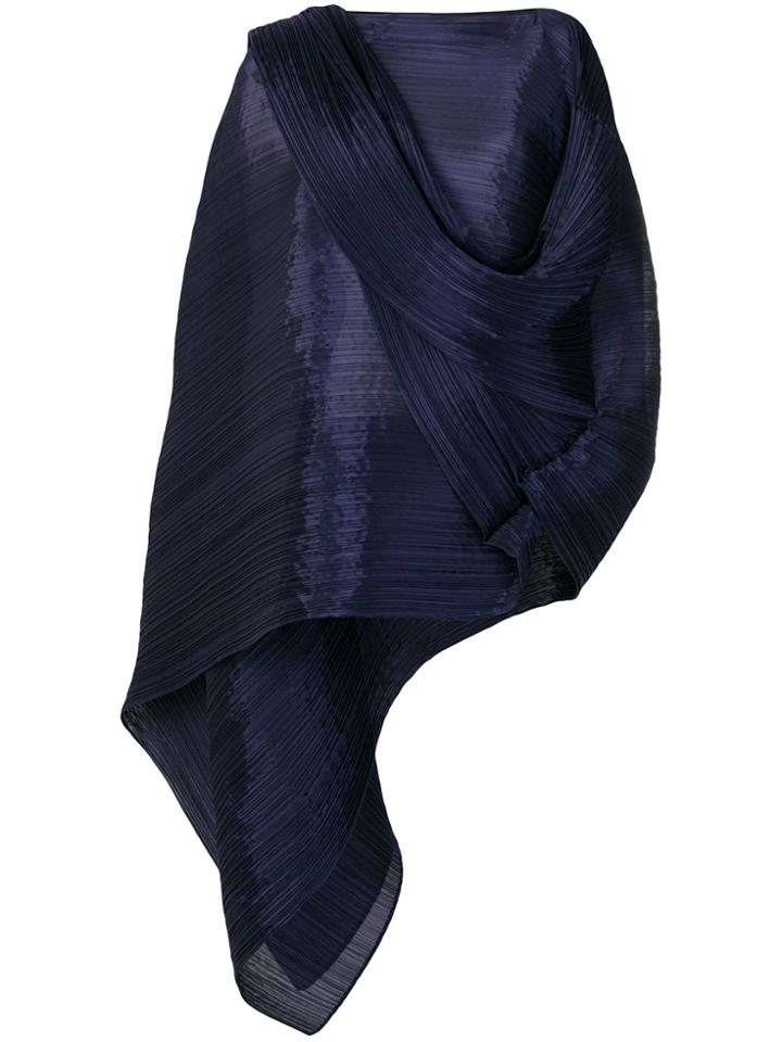 Pleats Please By Issey Miyake Pleated Asymmetric Jacket - Blue