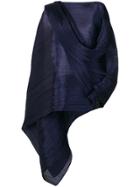Pleats Please By Issey Miyake Pleated Asymmetric Jacket - Blue