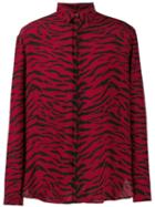 Saint Laurent Animal Print Silk Shirt - Red