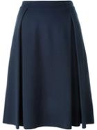 Armani Collezioni Box Pleat Skirt, Women's, Size: 44, Blue, Polyamide/spandex/elastane/viscose