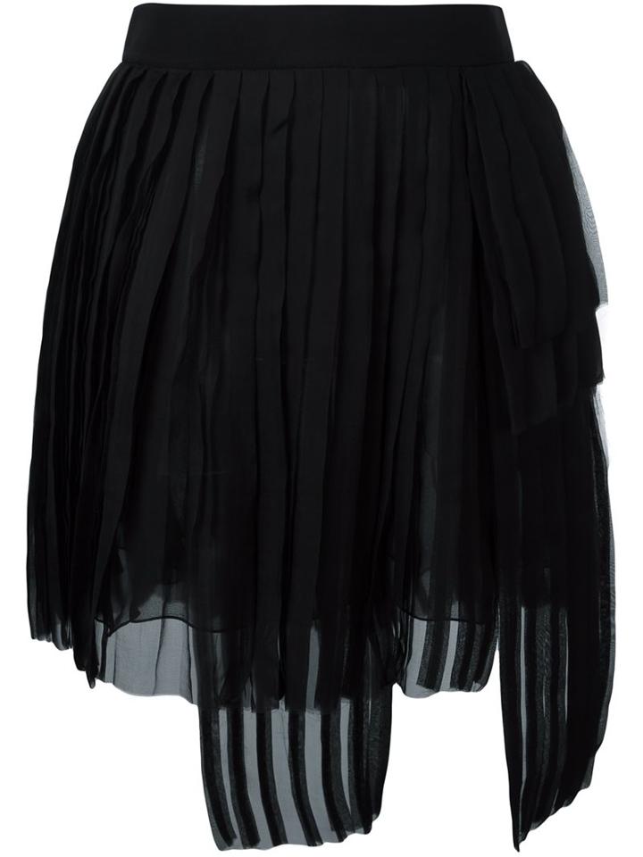 Dsquared2 Asymmetric Pleated Skirt, Women's, Size: 42, Black, Silk