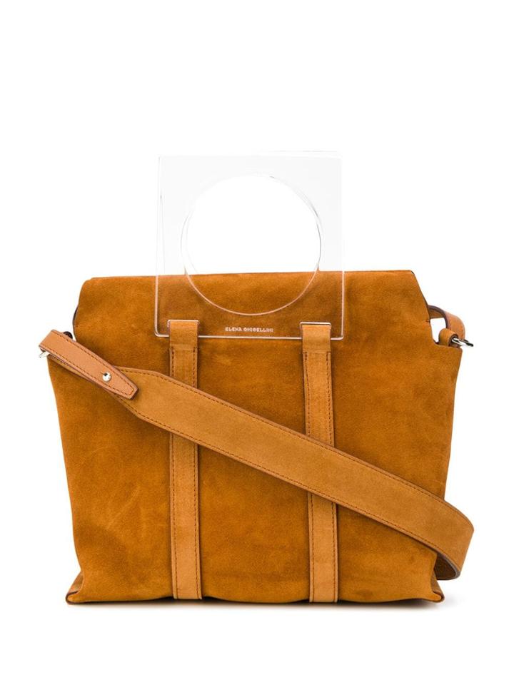 Elena Ghisellini Suede Satchel Bag - Brown