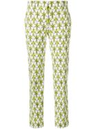 Prada Pansy Print Trousers - Green