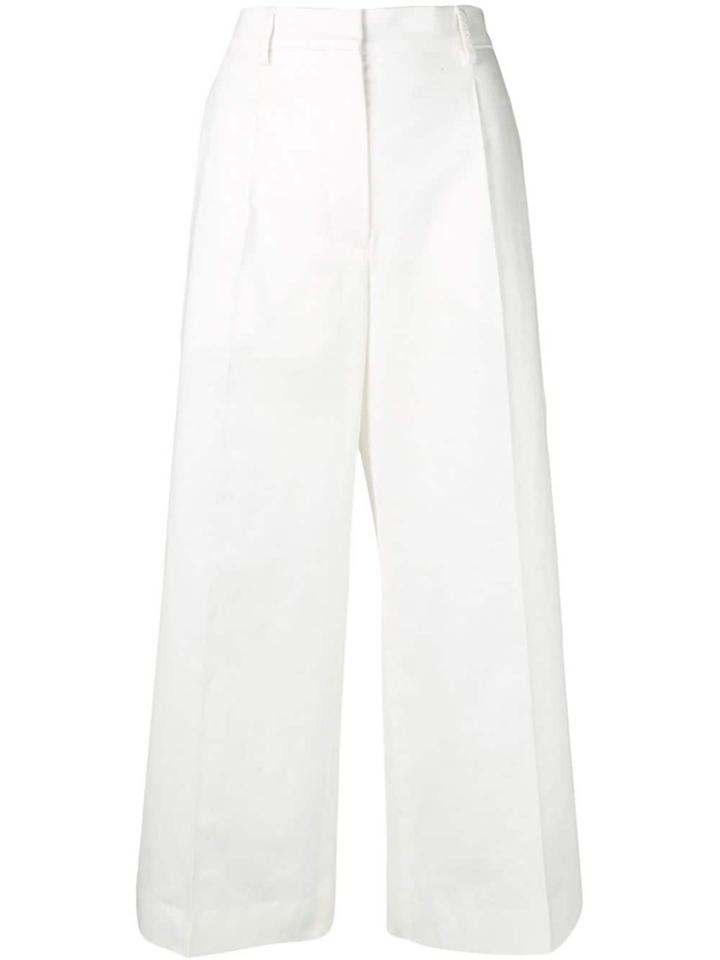Sonia Rykiel Cropped Wide-leg Trousers - White