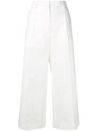 Sonia Rykiel Cropped Wide-leg Trousers - White