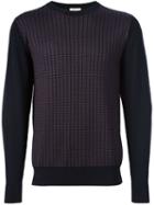 Brioni Striped Intarsia Jumper, Men's, Size: 54, Blue, Silk/cashmere/wool