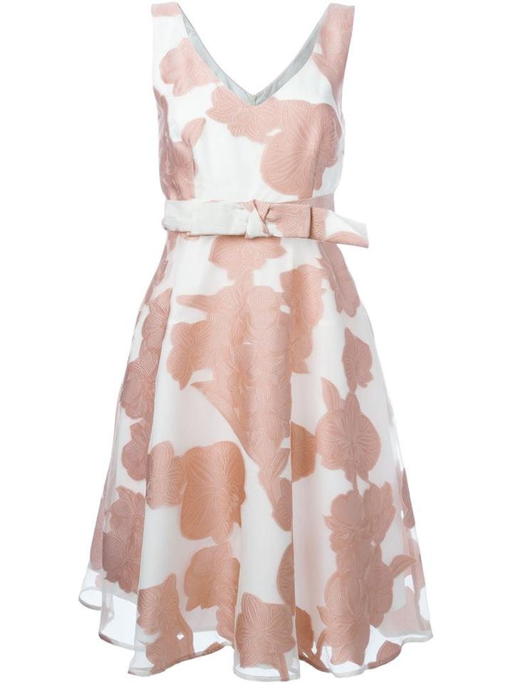 P.a.r.o.s.h. 'paramore' Bow Detail Dress, Women's, Size: Xs, Pink/purple, Polyester/polyamide/silk/polyamide