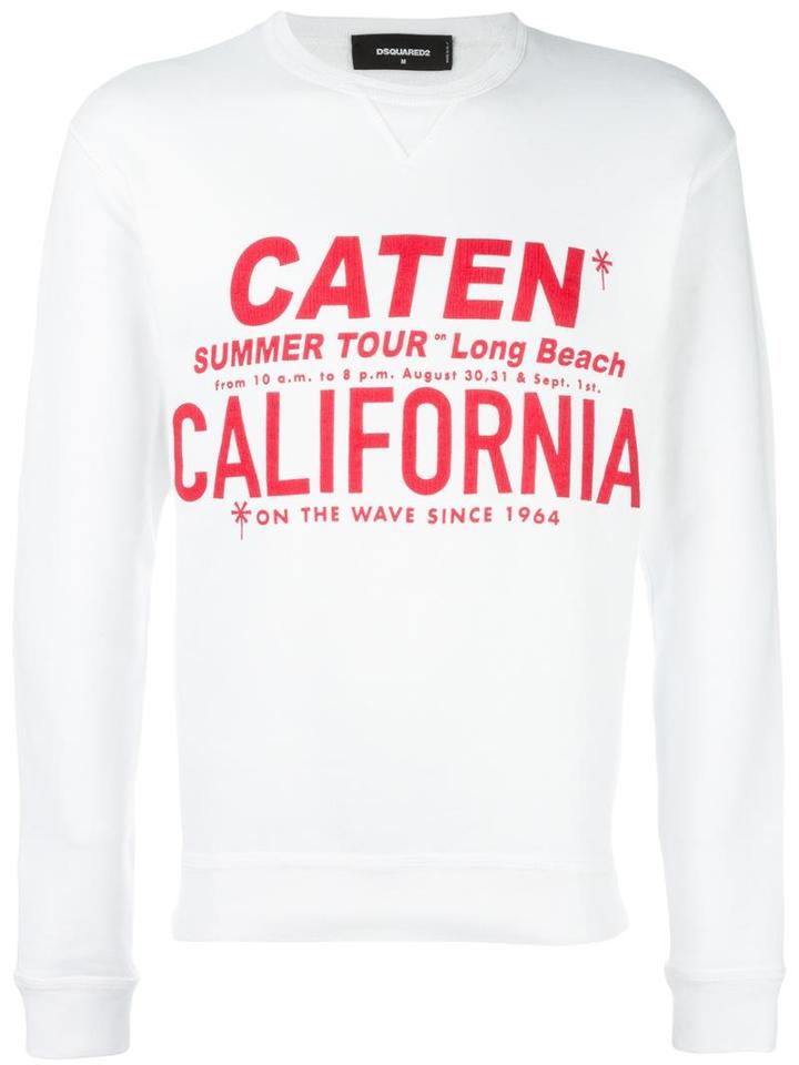 Dsquared2 California Summer Tour Sweatshirt, Men's, Size: Small, White, Cotton