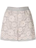 Miahatami Floral Lace Shorts - Nude & Neutrals