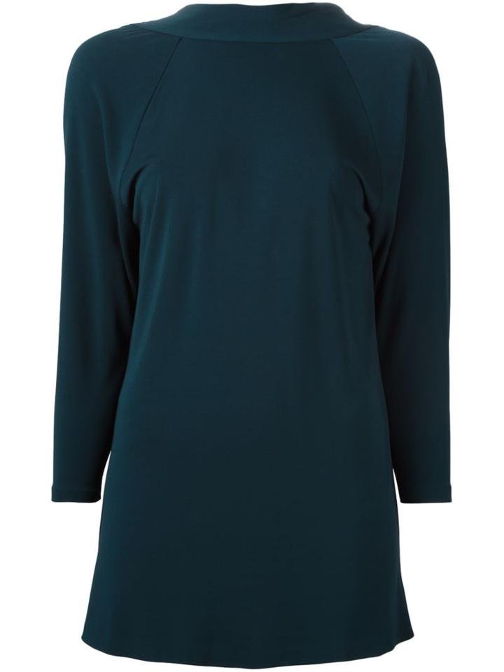 Maison Margiela Backless Long Sleeve Top, Women's, Size: 44, Blue, Viscose