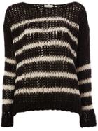 Saint Laurent Open Knit Sweater - Black