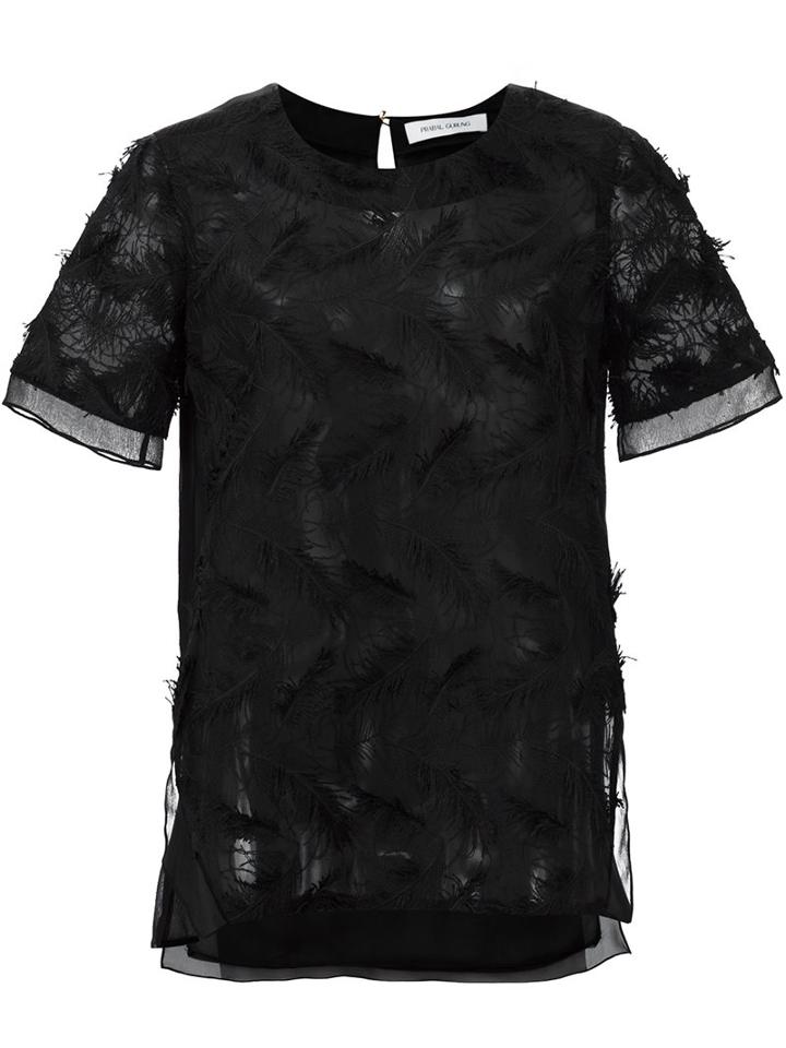 Prabal Gurung Textured Semi-sheer Top