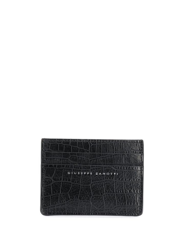 Giuseppe Zanotti Crocodile Embossed Cardholder - Black