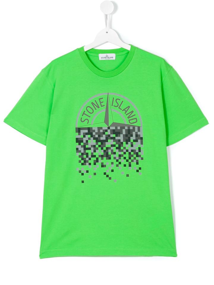 Stone Island Junior - Logo Print T-shirt - Kids - Cotton - 14 Yrs, Green