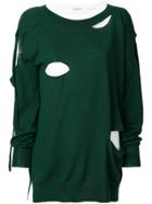 P.a.r.o.s.h. Oversized Cut Out Sweater - Green
