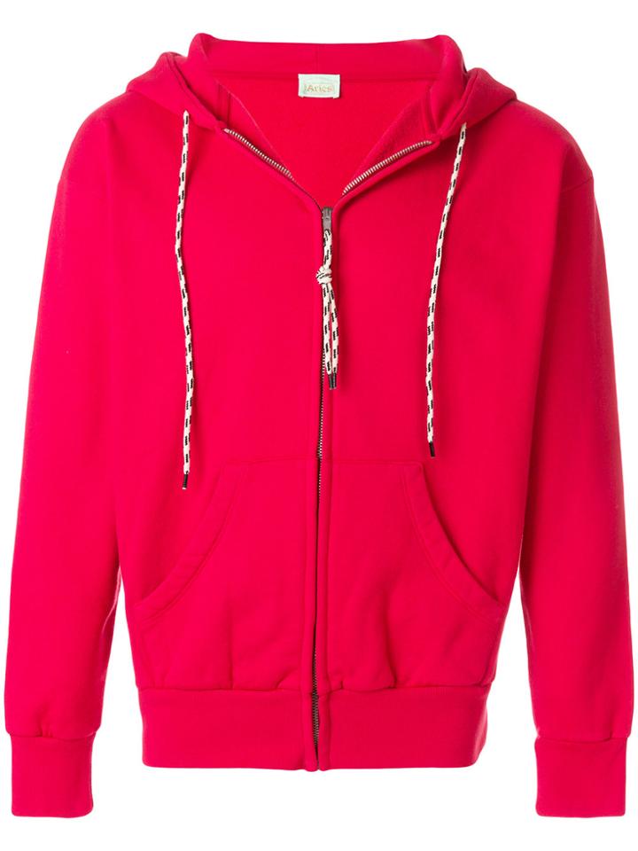 Aries Zipped Hooded Sweatshirt - Red