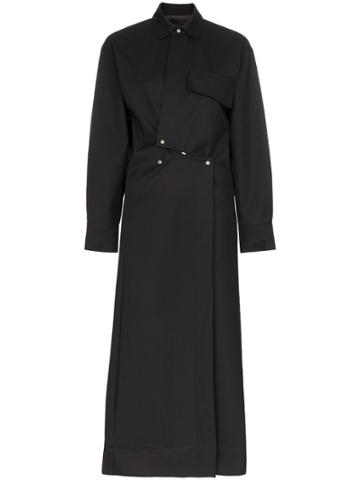 Markoo Collared Button Midi Dress - Black