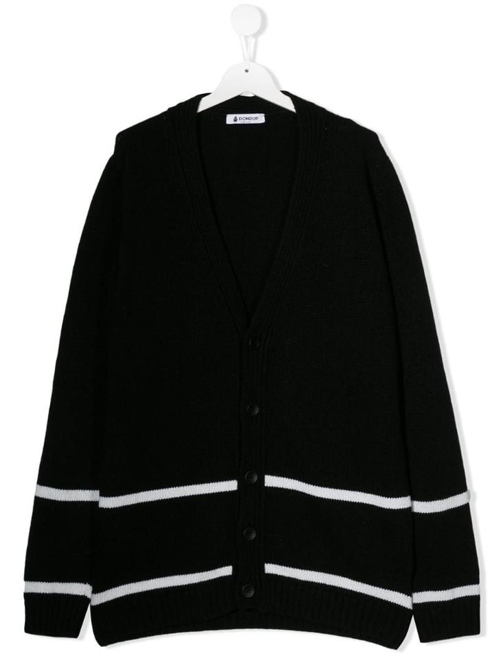 Dondup Kids Stripe Logo Cardigan - Black