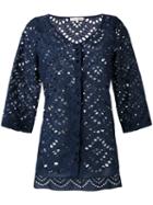 Mantu - Elongated Back Buttoned Blouse - Women - Cotton/spandex/elastane - 48, Blue, Cotton/spandex/elastane