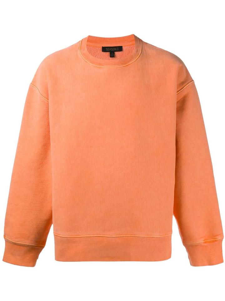 Yeezy Season 3 Crew Neck Sweatshirt, Men's, Size: Small, Yellow/orange, Cotton
