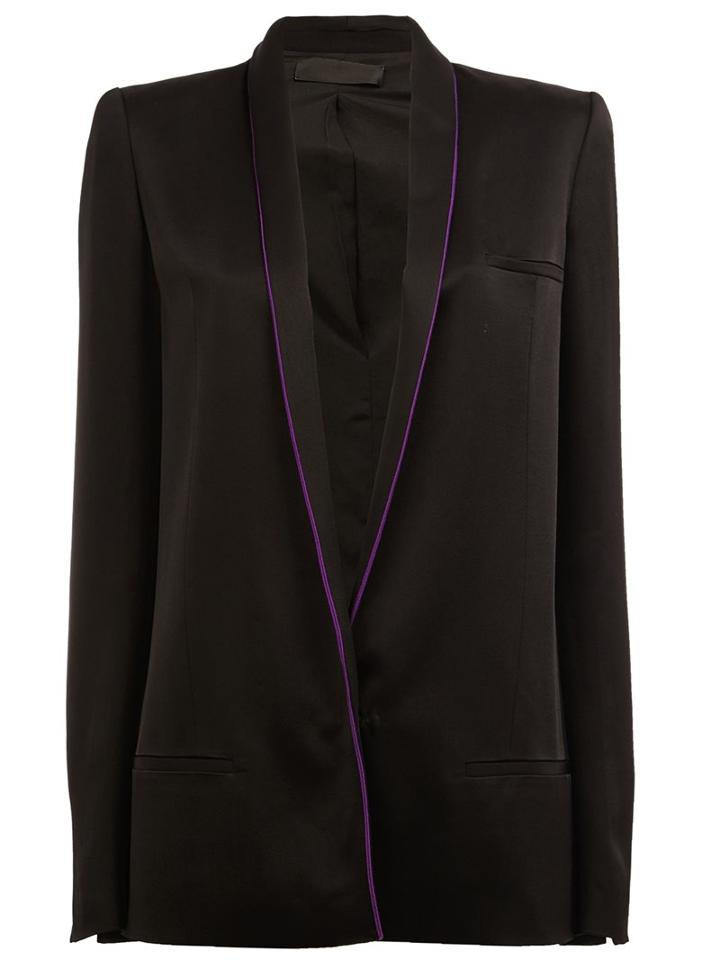 Haider Ackermann Contrast Trim Blazer, Women's, Size: 36, Black, Cotton/acetate/rayon