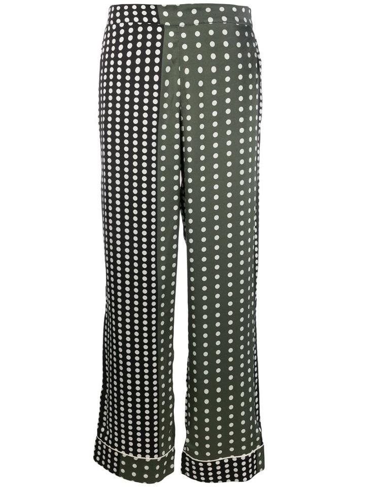 Asceno Dotted Silk Pajama Bottoms - Green