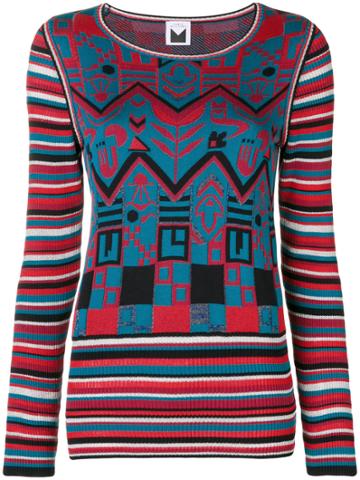 Sadie Williams Pattern And Stripe Knit Sweater - Multicolour