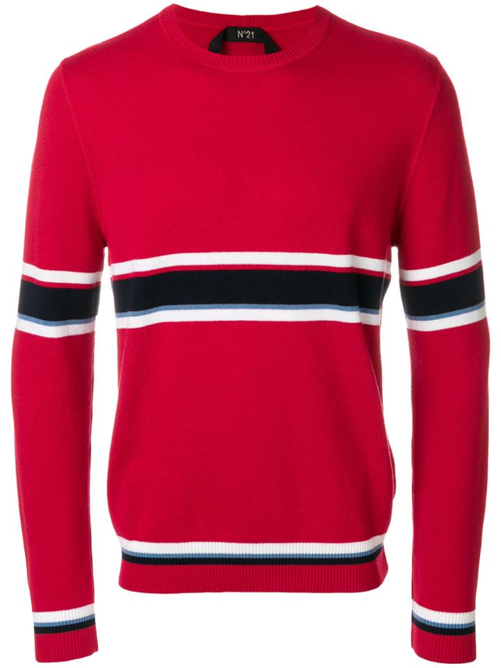 No21 Striped Knit Jumper - Red
