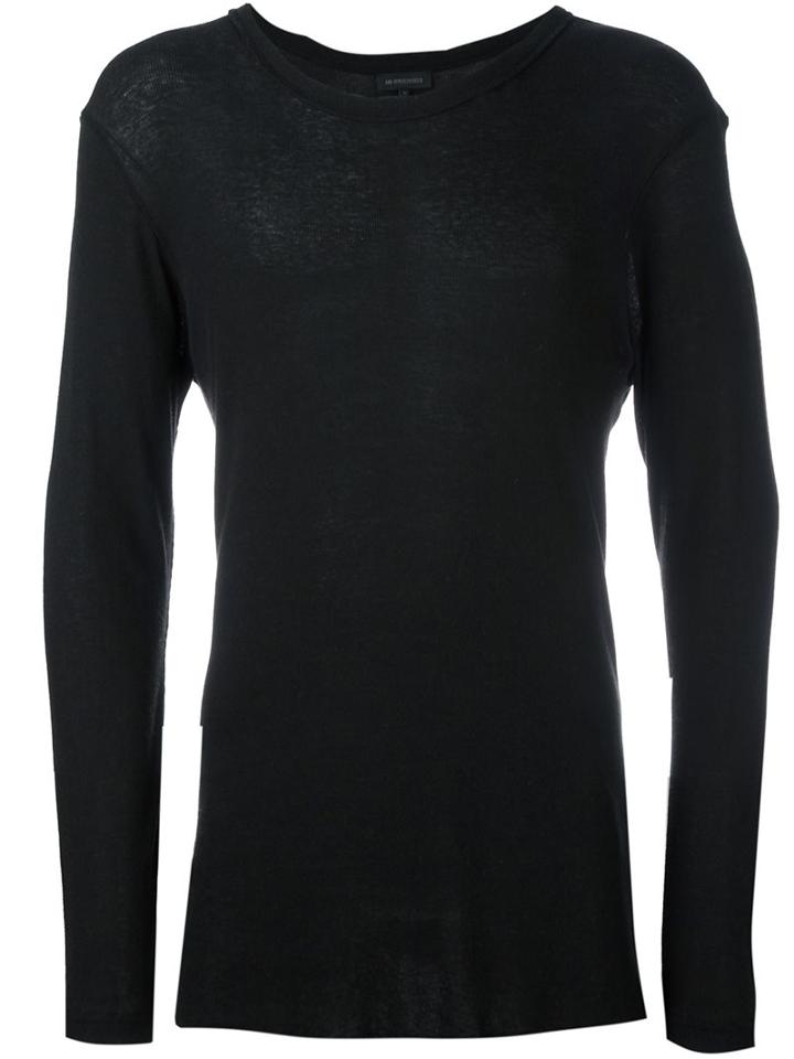 Ann Demeulemeester Grise Fine-knit Sweater, Men's, Size: Large, Black, Cotton/cashmere