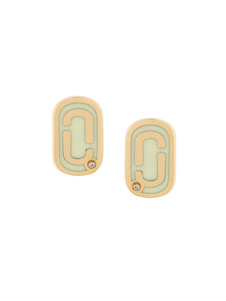 Marc Jacobs Double J Stud Earrings - White