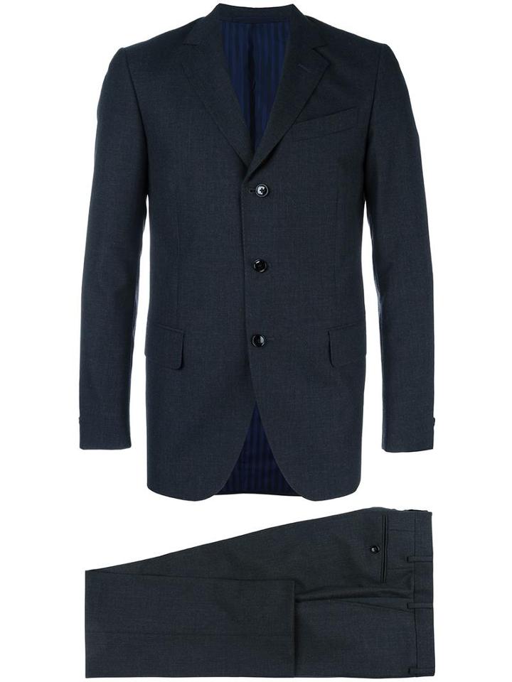 Mp Massimo Piombo Fleece Two Piece Suit, Men's, Size: 48, Grey, Wool/cupro