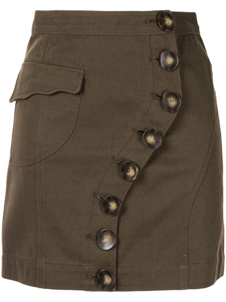 Acler Tana Denim Skirt - Green