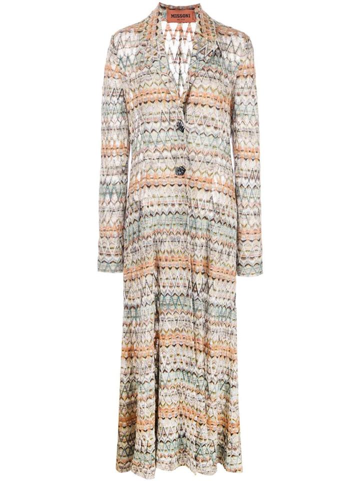 Missoni Zigzag Pattern Long Coat - Multicolour