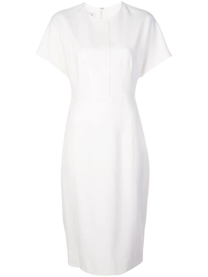 Narciso Rodriguez Fitted Knit Midi Dress - White