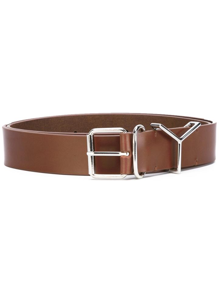 Y / Project Silver Buckle Belt - Brown