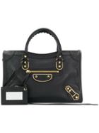 Balenciaga Metallic Edge Classic City S Aj Bag - Black