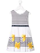 Lapin House Striped Flared Dress - White