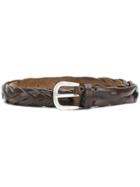 Italian Belts Woven Detail Belt - Brown