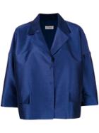 Alberto Biani Oversized Cropped Jacket - Blue