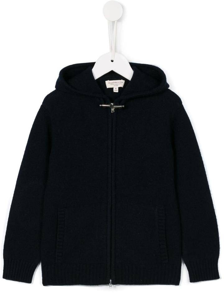 Cashmirino Hooded Knit Cardigan, Boy's, Size: 8 Yrs, Blue