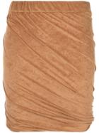 John Elliott Draped Mini Skirt - Brown