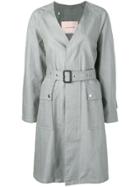 Mackintosh Slate Linen V-neck Coat Lm-096b - Grey