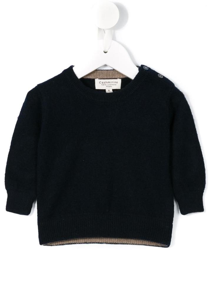 Cashmirino - Button Detail Jumper - Kids - Cashmere - 6 Mth, Blue