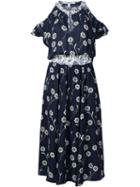 Derek Lam 10 Crosby Floral Print Dress, Women's, Size: 6, Blue, Polyester/silk