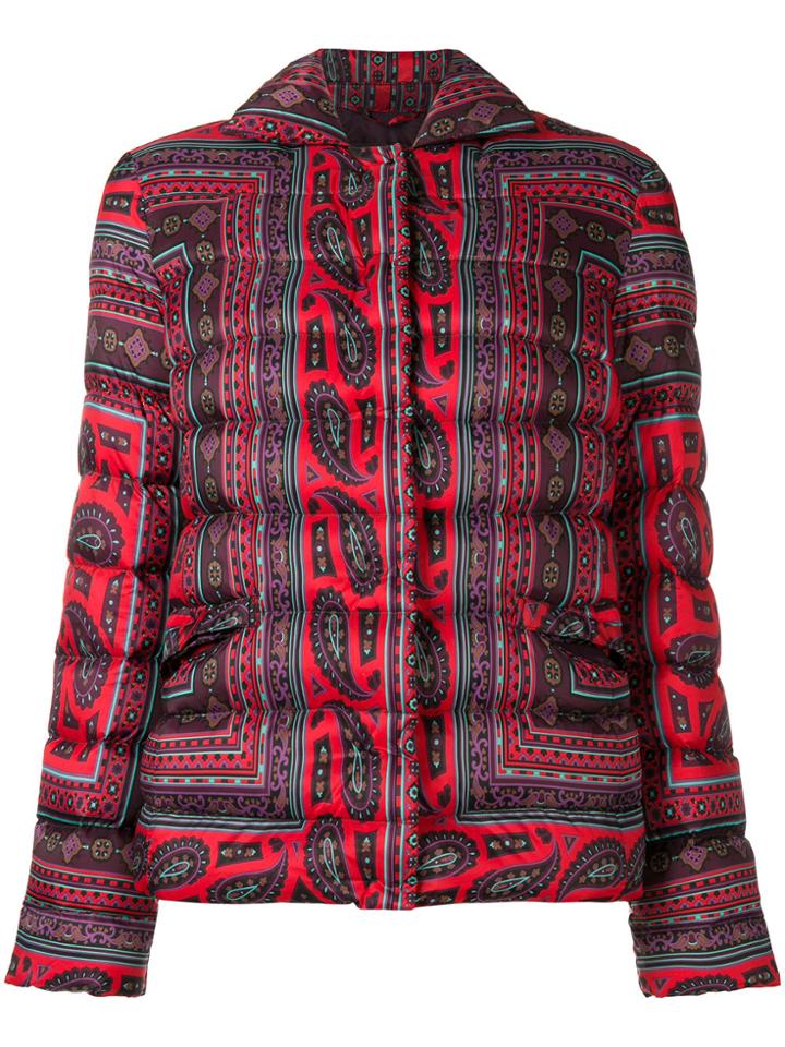 Etro Zipped Padded Coat - Red